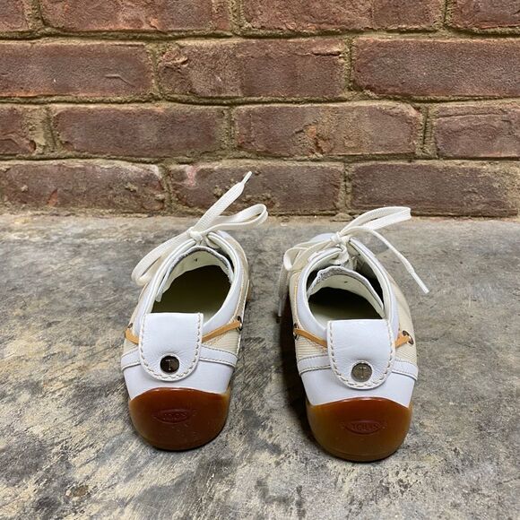 Tod’s White & Cream Leather Sneaker Size 7 - Picture 5 of 11